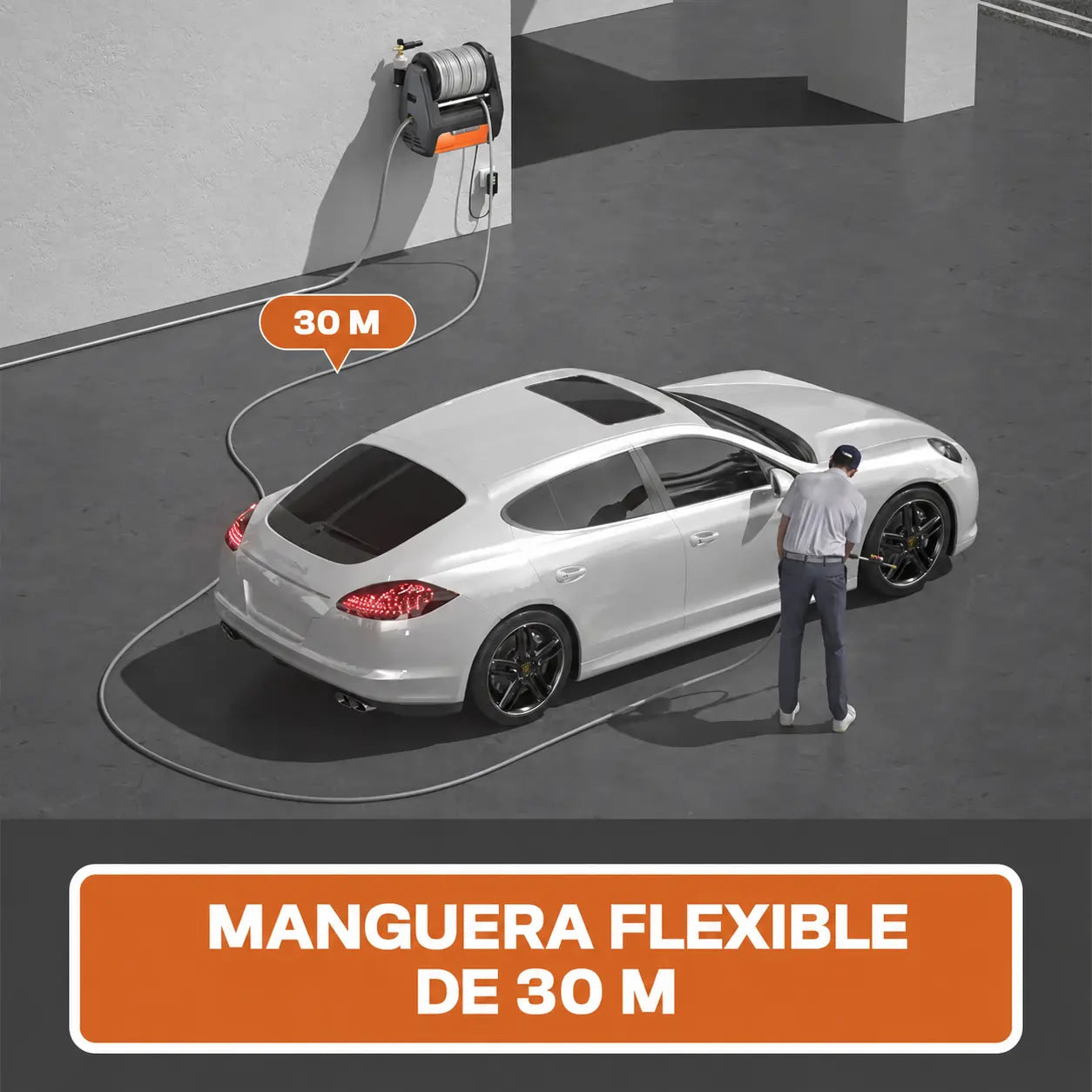 Kit Hidrolavadora de Alta Presión + Manguera de 30 m + Cañón de Espuma de regalo
